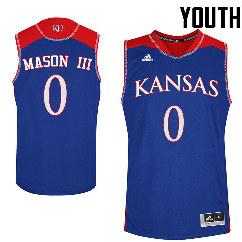Youth Kansas Jayhawks #0 Frank Mason III College Basketball Jerseys-Royals